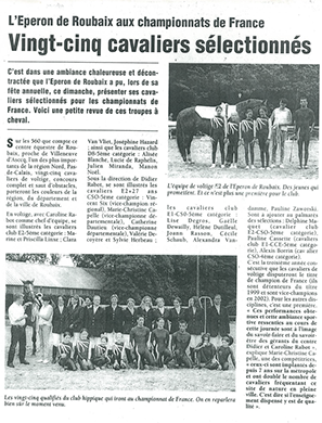 1998 - Champion de France par équipe de voltige S.Wiecha - A.Franchomme - E.Olivier A.Vandamme - Amandine Schaub - M.Dupleix